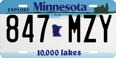 MN license plate 847MZY