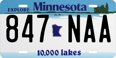 MN license plate 847NAA