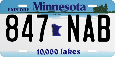 MN license plate 847NAB