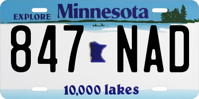 MN license plate 847NAD