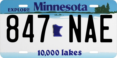 MN license plate 847NAE