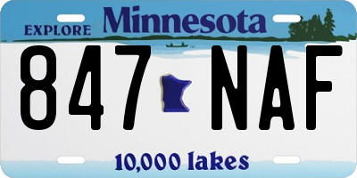 MN license plate 847NAF