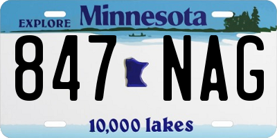 MN license plate 847NAG