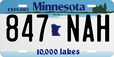 MN license plate 847NAH