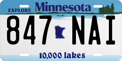 MN license plate 847NAI