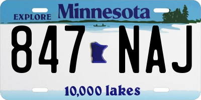 MN license plate 847NAJ