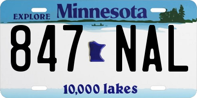 MN license plate 847NAL