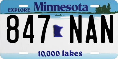 MN license plate 847NAN
