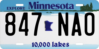 MN license plate 847NAO