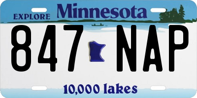 MN license plate 847NAP