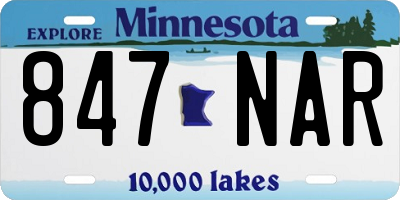 MN license plate 847NAR