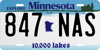 MN license plate 847NAS