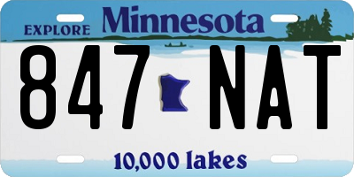 MN license plate 847NAT