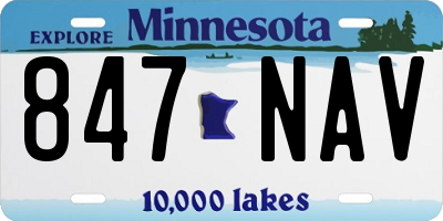 MN license plate 847NAV