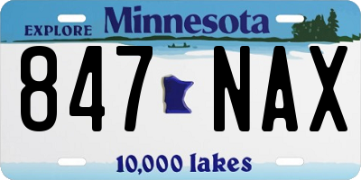 MN license plate 847NAX