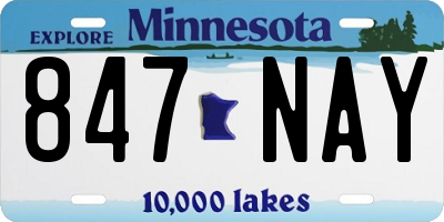 MN license plate 847NAY