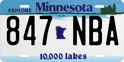 MN license plate 847NBA