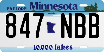 MN license plate 847NBB