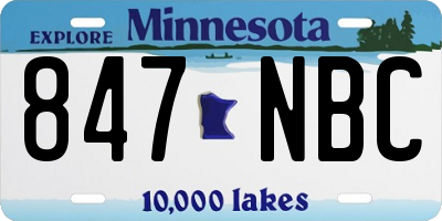 MN license plate 847NBC