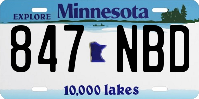MN license plate 847NBD