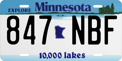 MN license plate 847NBF