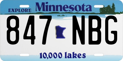 MN license plate 847NBG