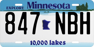 MN license plate 847NBH