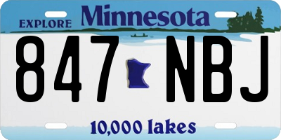 MN license plate 847NBJ
