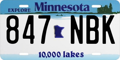 MN license plate 847NBK