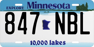 MN license plate 847NBL
