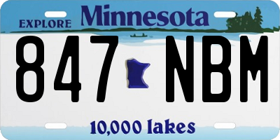 MN license plate 847NBM