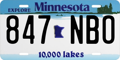 MN license plate 847NBO
