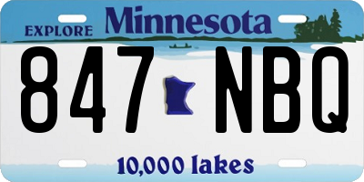 MN license plate 847NBQ