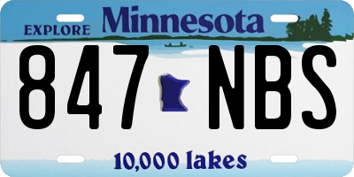 MN license plate 847NBS