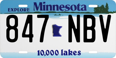 MN license plate 847NBV