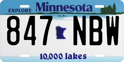 MN license plate 847NBW
