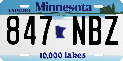 MN license plate 847NBZ
