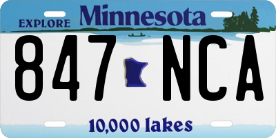 MN license plate 847NCA