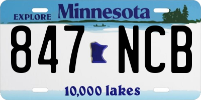 MN license plate 847NCB