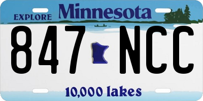 MN license plate 847NCC