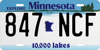 MN license plate 847NCF