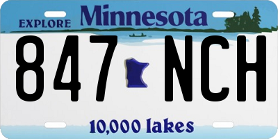 MN license plate 847NCH