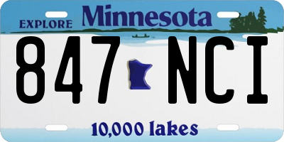 MN license plate 847NCI