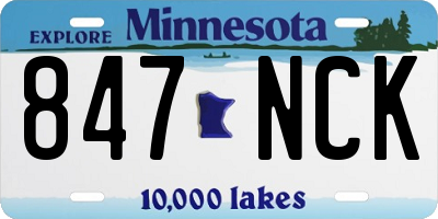 MN license plate 847NCK