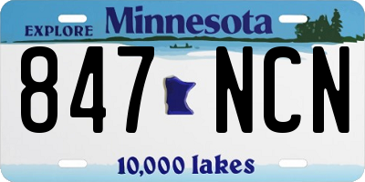 MN license plate 847NCN