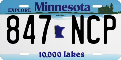 MN license plate 847NCP