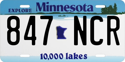 MN license plate 847NCR