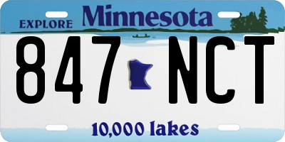 MN license plate 847NCT