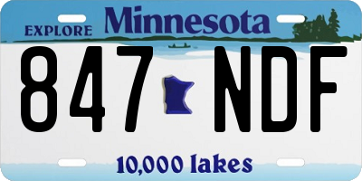 MN license plate 847NDF