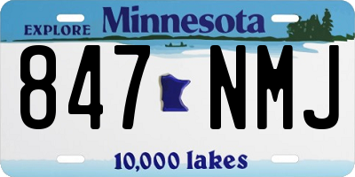 MN license plate 847NMJ